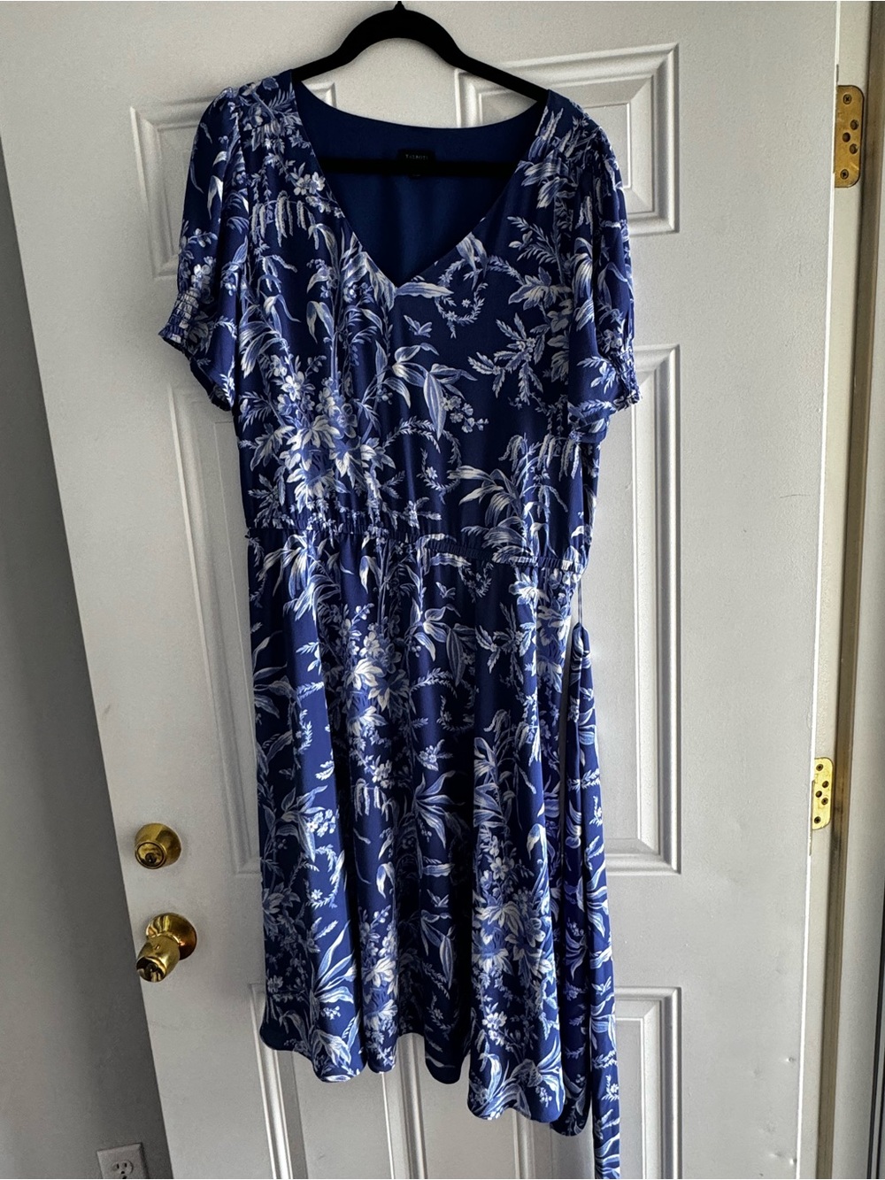 Talbots Blue and White Floral Midi Dress